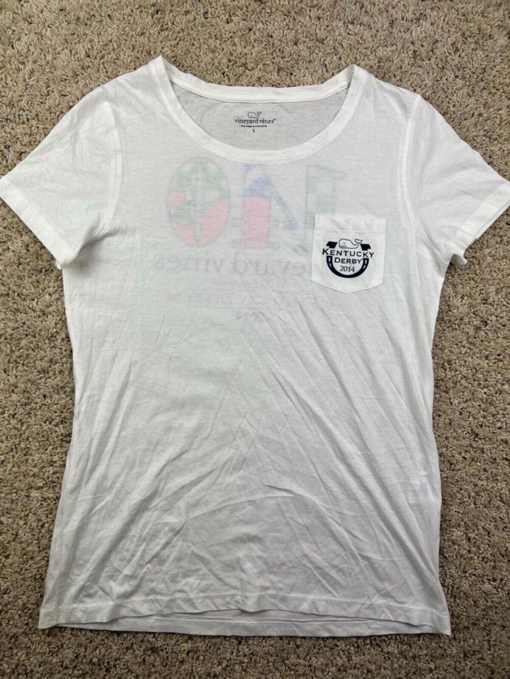 Vineyard Vines 140th Kentucky Derby Double Sided Tee T-Shirt White Small 2014